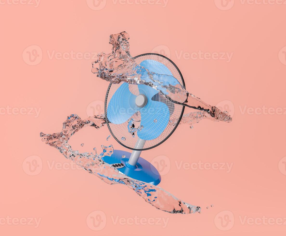 elektrisch Ventilator mit Wasser Spiral- auf Koralle Hintergrund foto