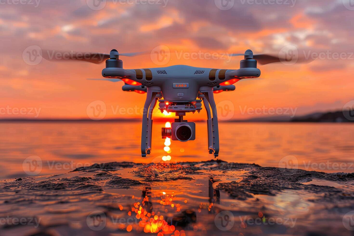 ai generiert Drohne fliegend im das Himmel Fachmann Fotografie foto