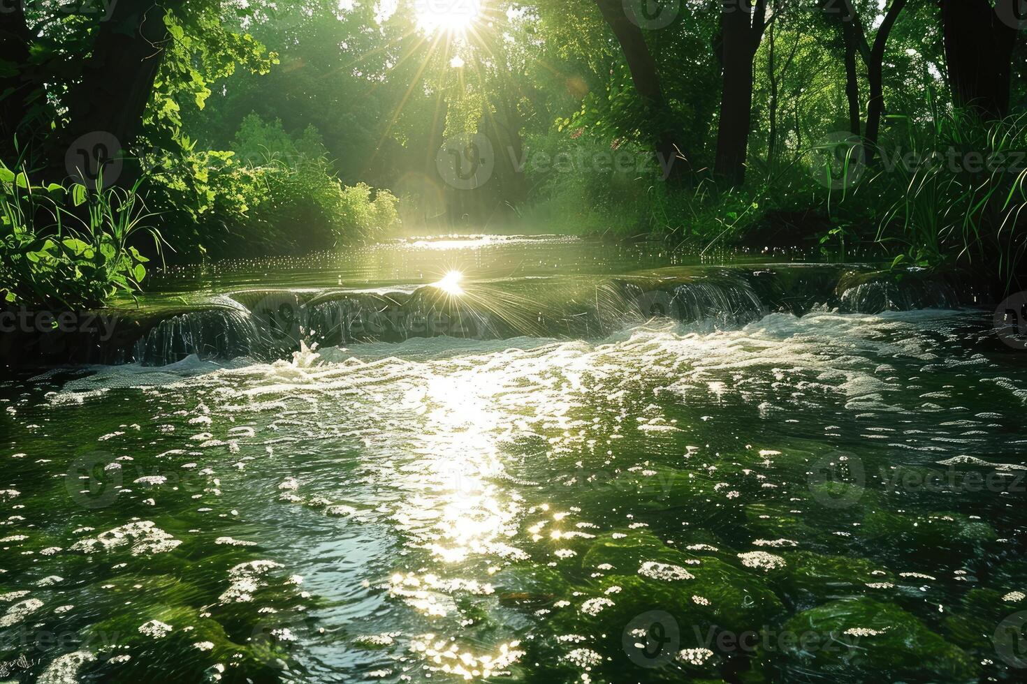 ai generiert Wasser fließen Natur Fachmann Fotografie foto