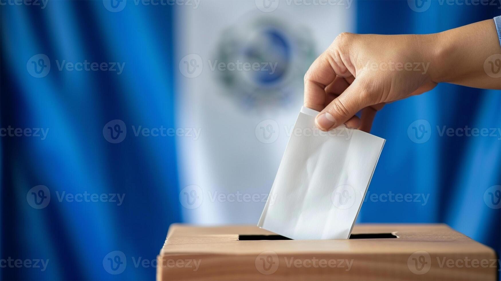 ai generiert Hand Gießen Abstimmung mit National Flagge Hintergrund foto