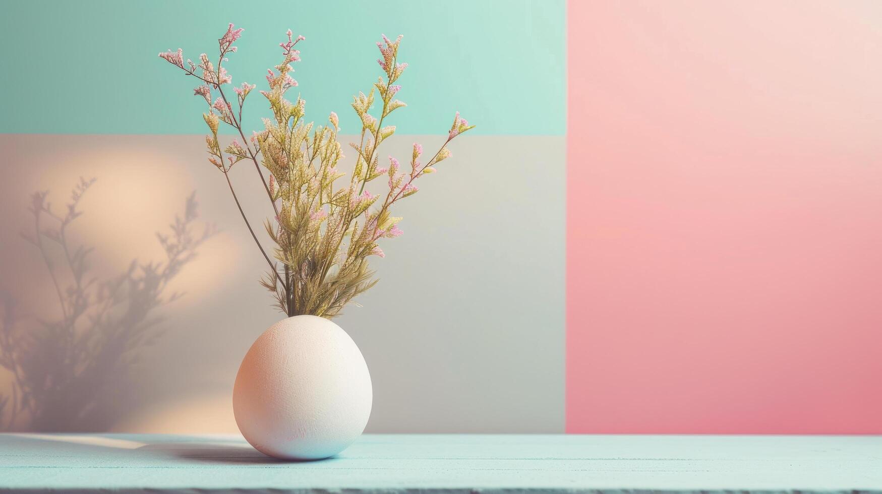 ai generiert abstrakt minimalistisch Ostern natürlich Hintergrund mit groß Copyspace Bereich foto