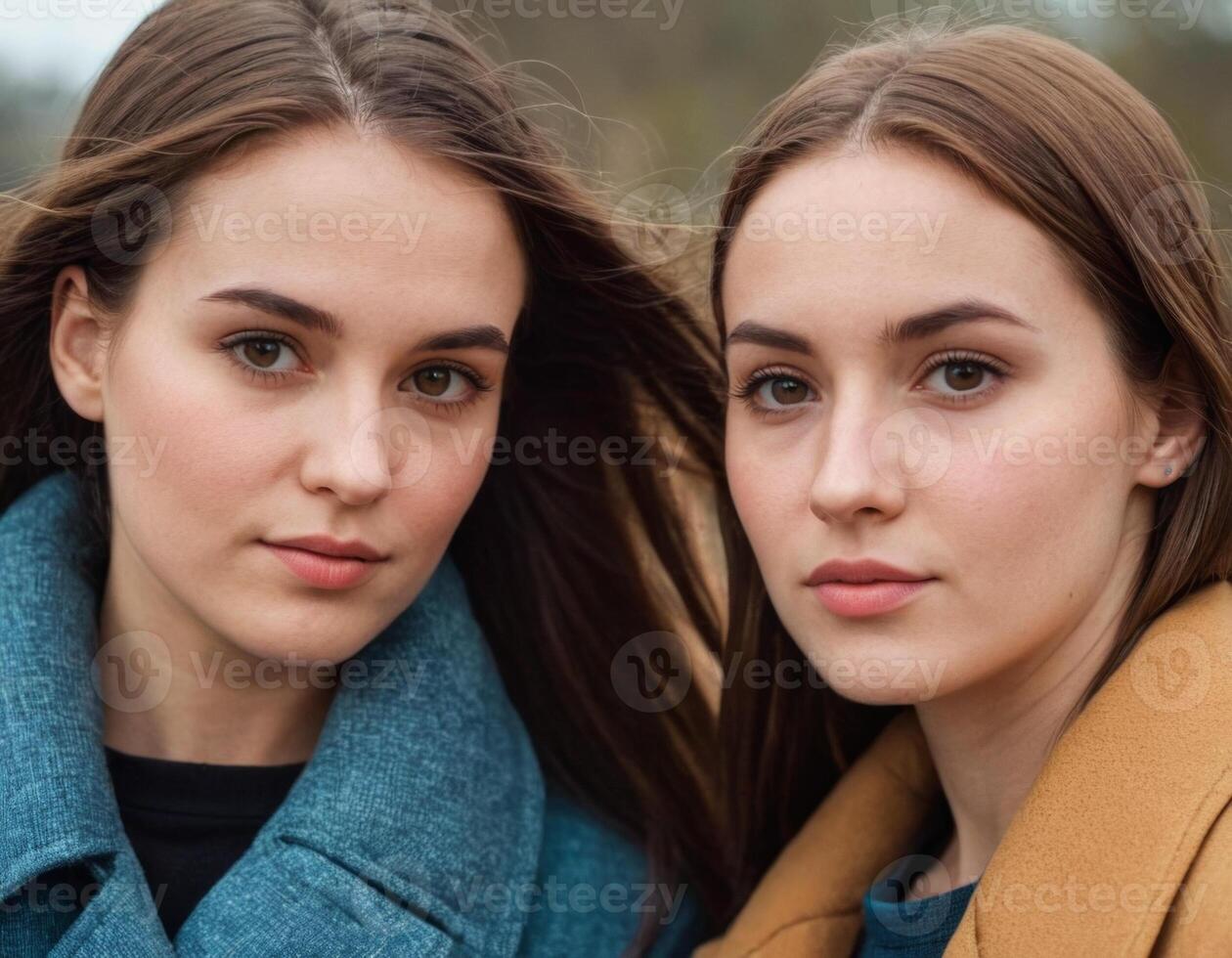 ai generiert Bild von zwei jung Frauen. ai Generation foto