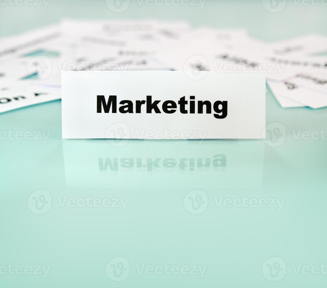 Marketing Wort Zeichen foto