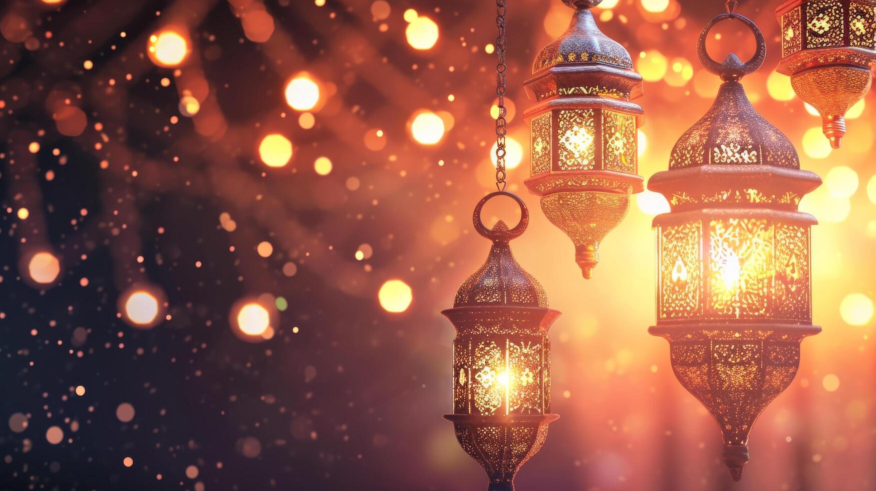 ai generiert Luxus 3d Laterne islamisch Festival Hintergrund zum Ramadan karem, eid al fitr, islamisch heilig Monat foto