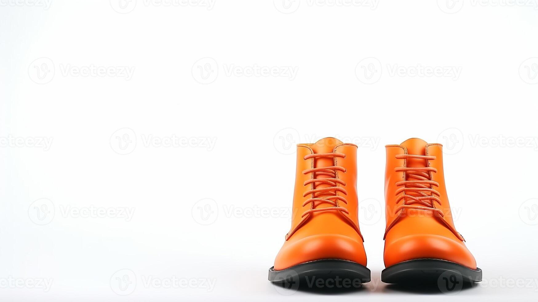 ai generiert Orange Knöchel Stiefel isoliert auf Weiß Hintergrund mit Kopieren Raum zum Werbung. generativ ai foto