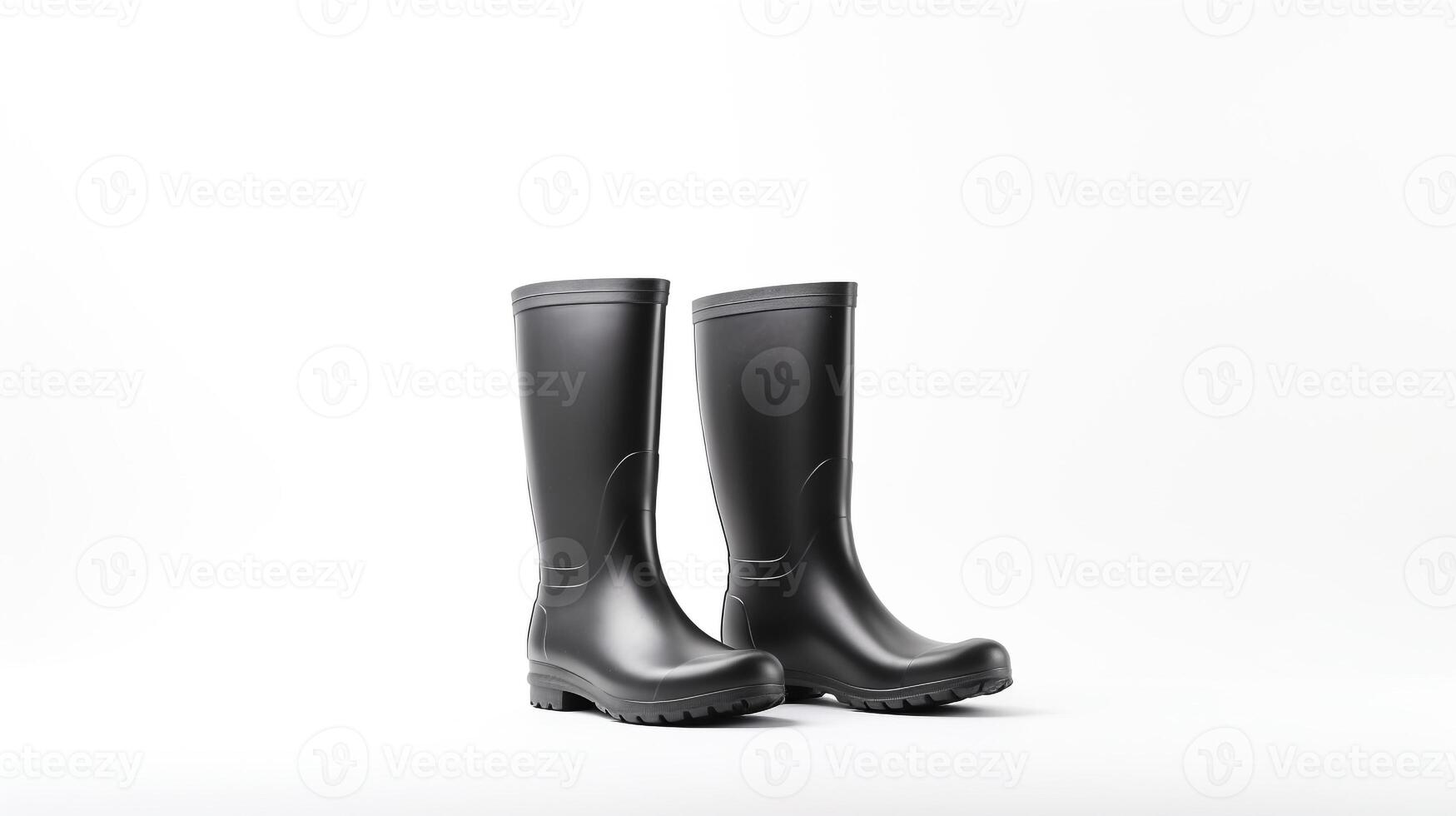 ai generiert Holzkohle Regen Stiefel isoliert auf Weiß Hintergrund mit Kopieren Raum zum Werbung. generativ ai foto