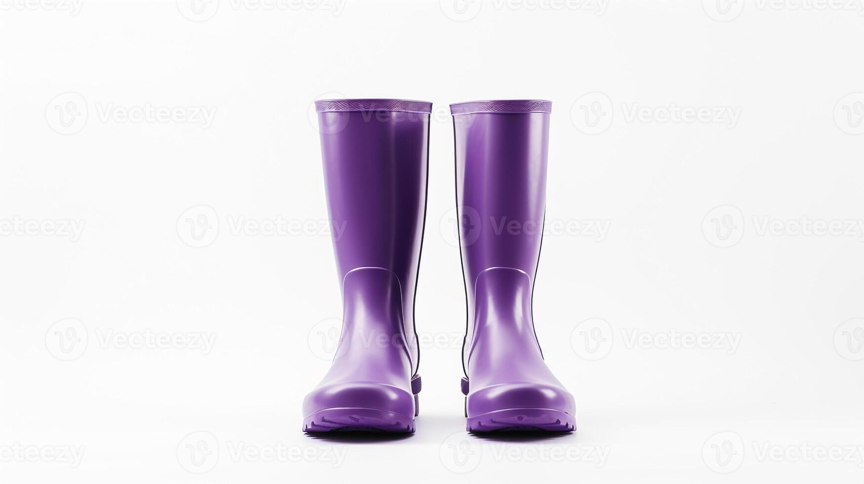 ai generiert violett Regen Stiefel isoliert auf Weiß Hintergrund mit Kopieren Raum zum Werbung. generativ ai foto