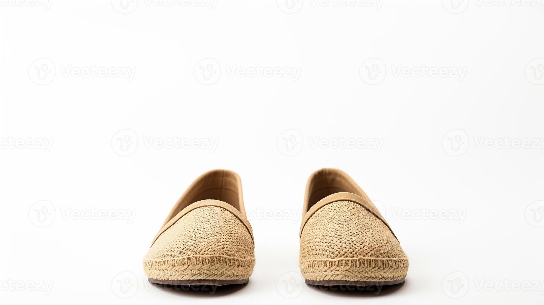 ai generiert Indigo Espadrilles Schuhe isoliert auf Weiß Hintergrund mit Kopieren Raum zum Werbung. generativ ai foto