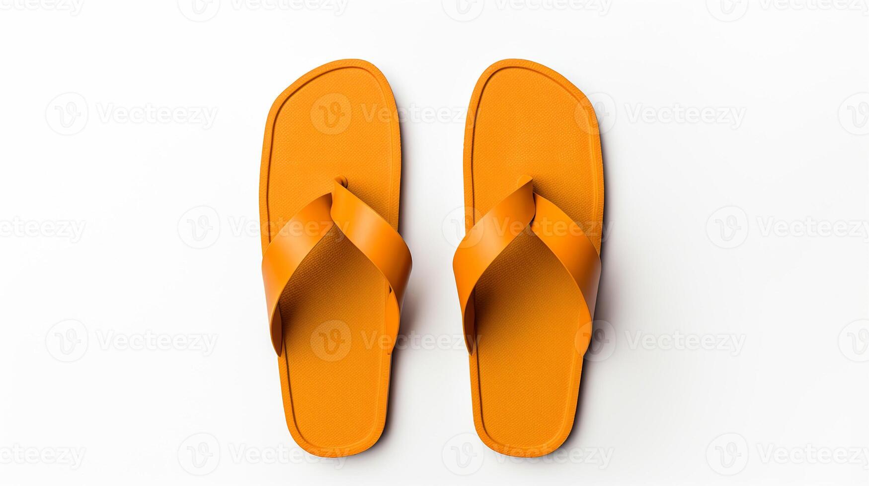 ai generiert Orange Sandalen Schuhe isoliert auf Weiß Hintergrund mit Kopieren Raum zum Werbung. generativ ai foto