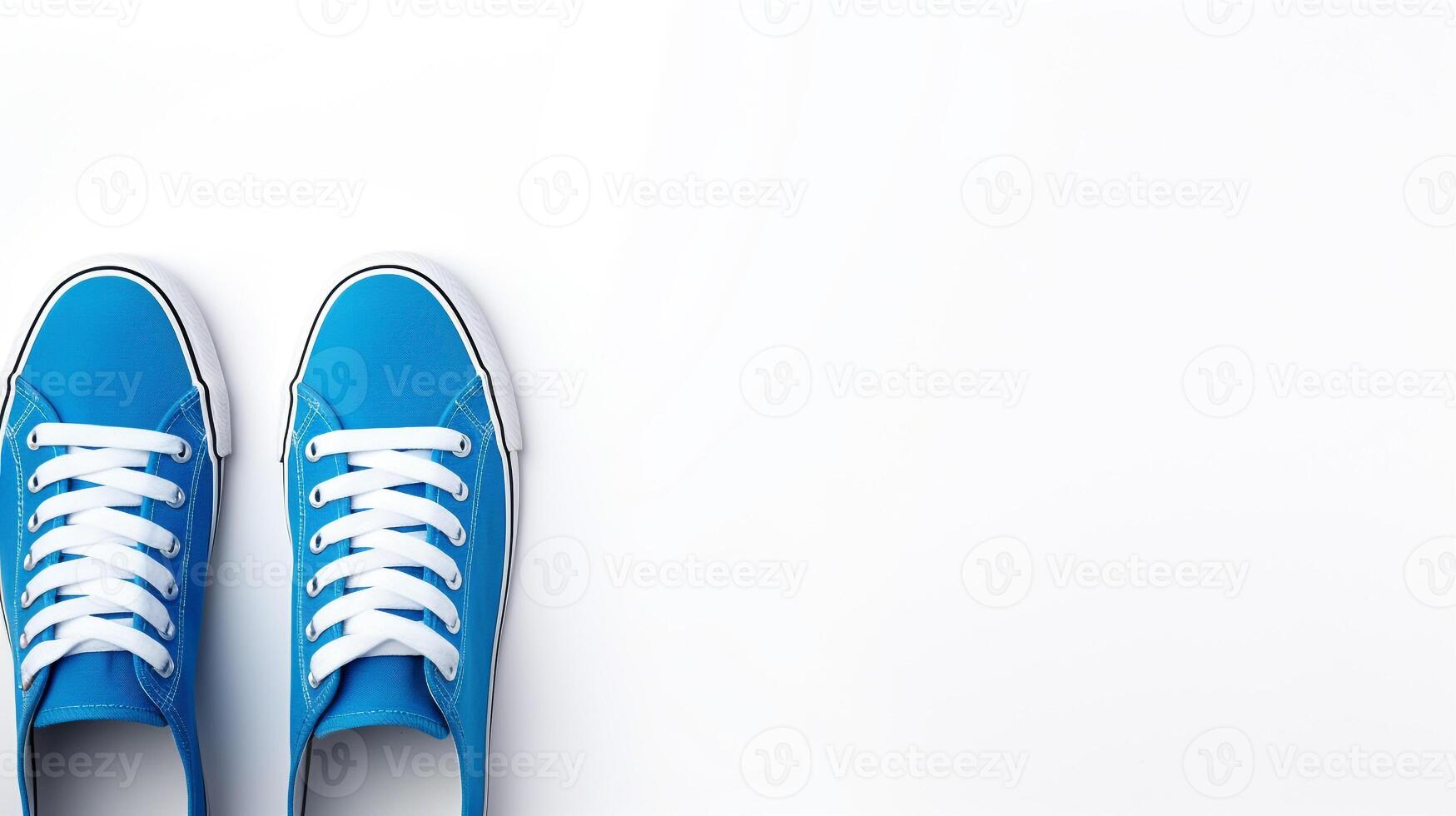 ai generiert Blau Turnschuhe Schuhe isoliert auf Weiß Hintergrund mit Kopieren Raum zum Werbung. generativ ai foto