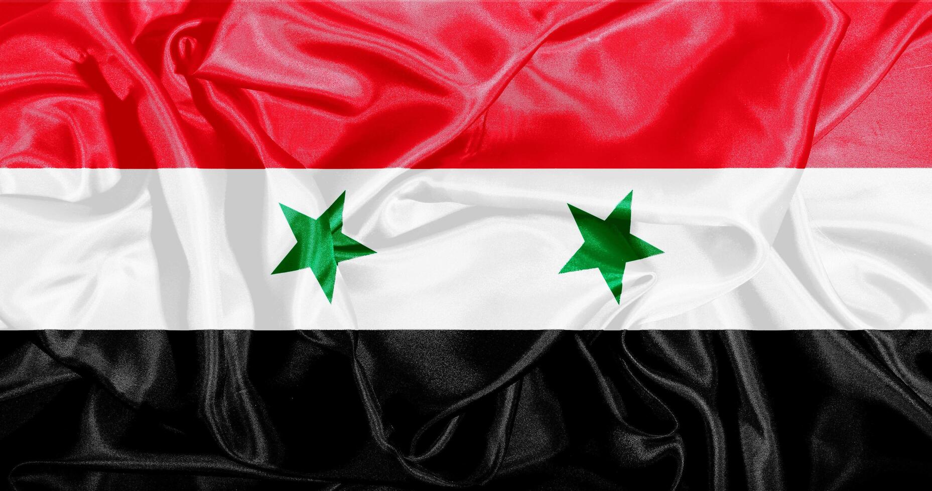 Flagge von Syrien realistisch Design foto