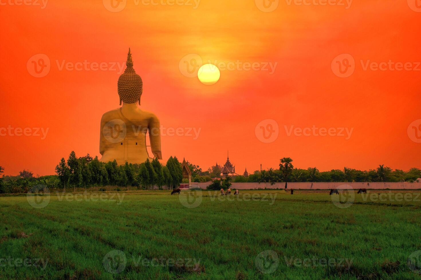 groß Statue Buddha Bild beim Sonnenuntergang im Süden von Thailand foto