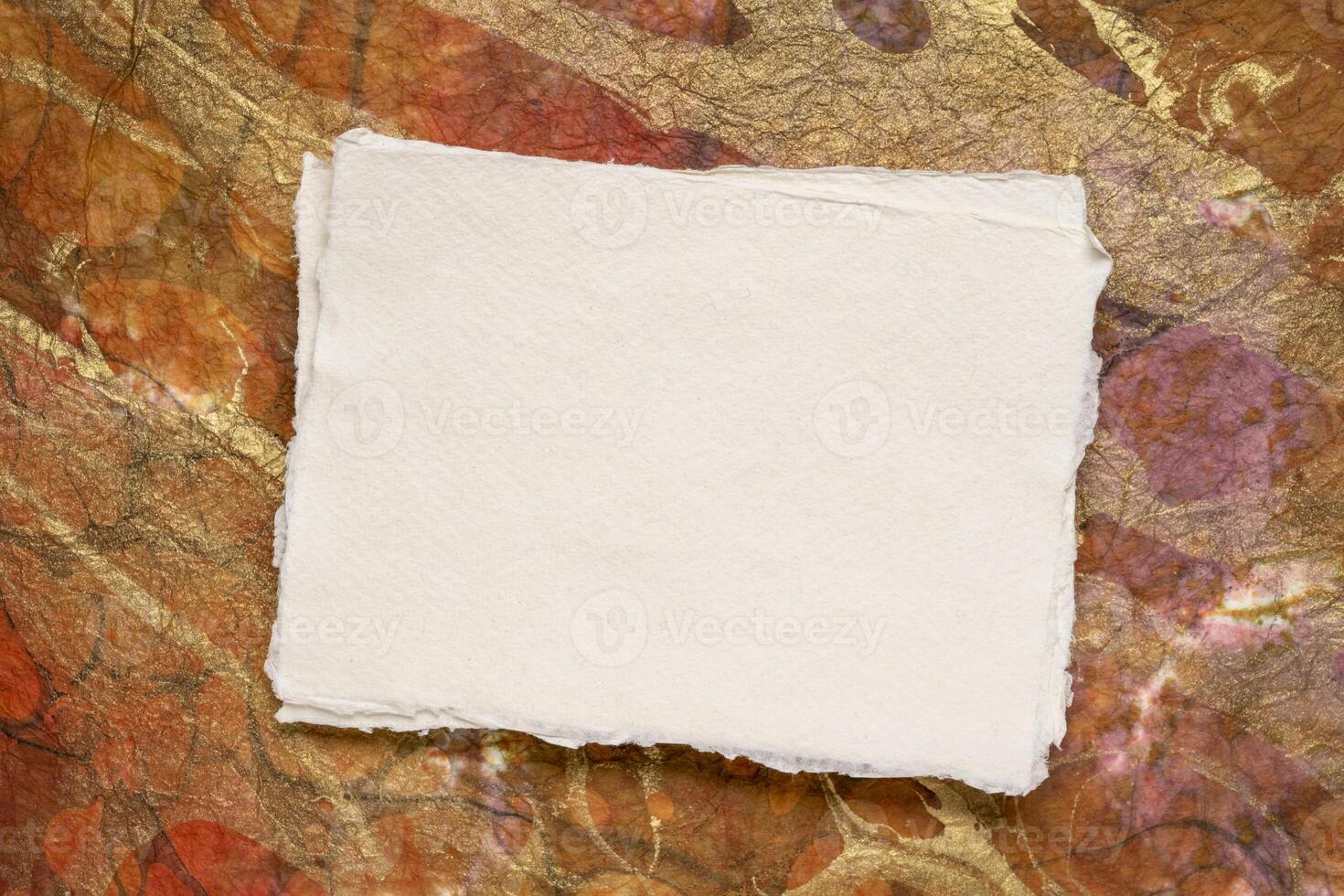 Blatt von Weiß khadi Lappen Papier foto