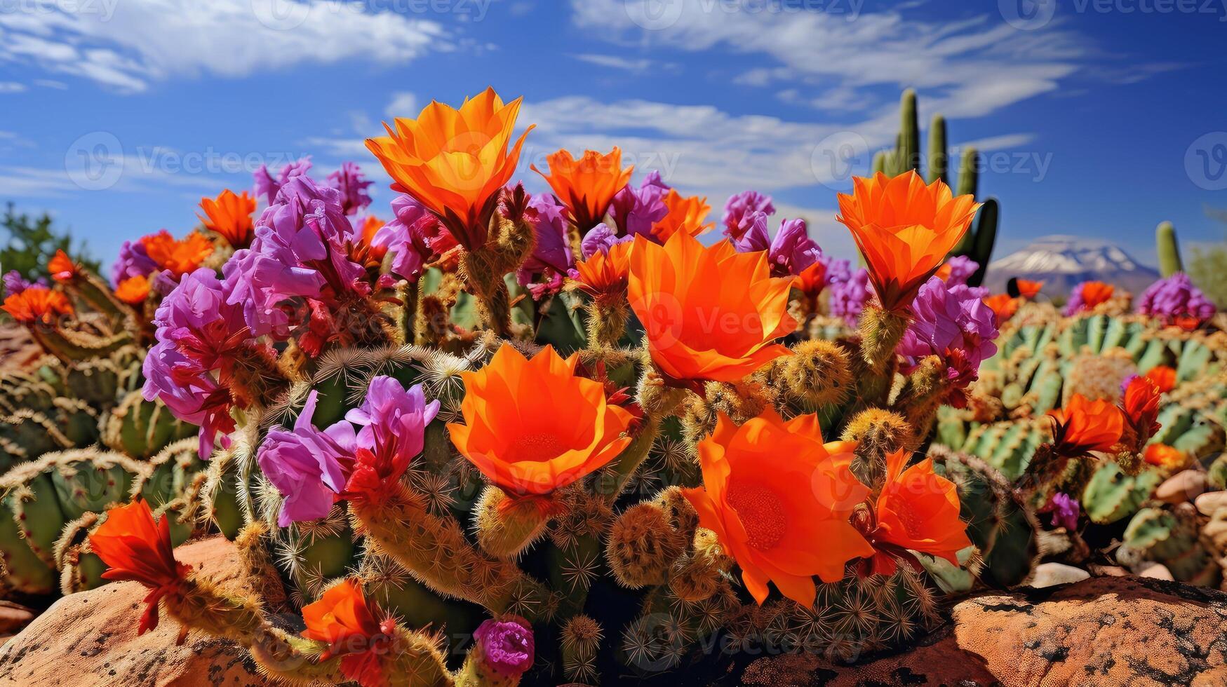 ai generiert stachelig Südwesten Blumen ai generiert foto