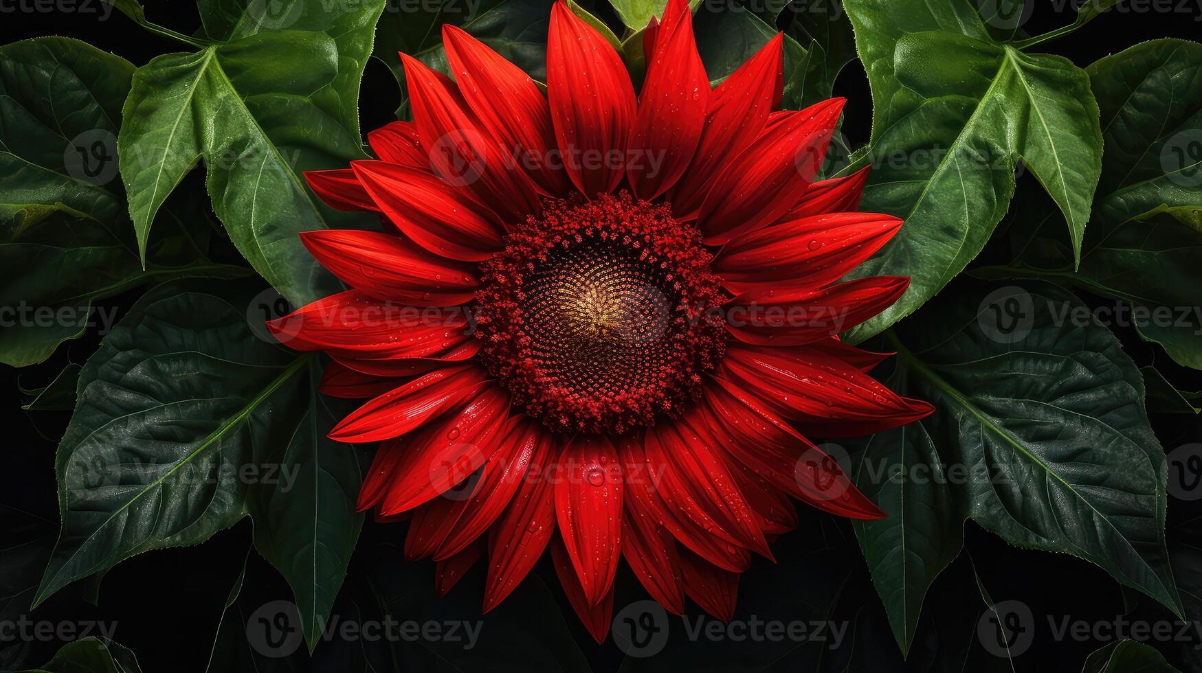 ai generiert Garten rot Sonnenblume ai generiert foto