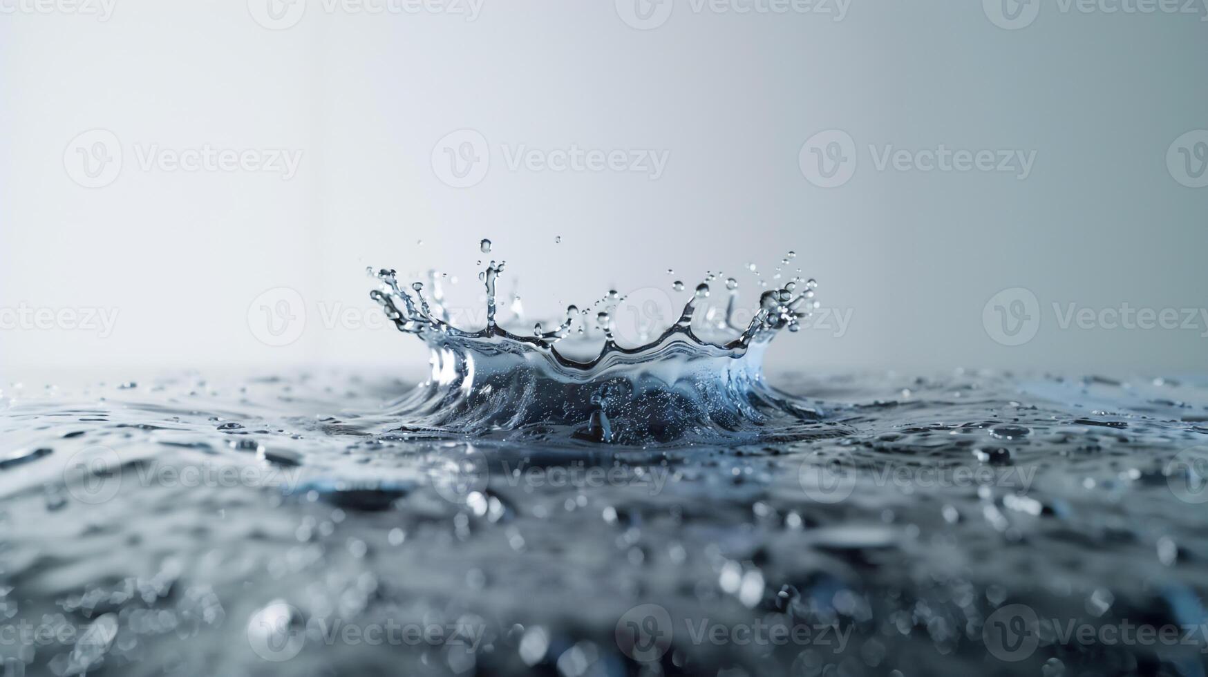 ai generiert Wasser Spritzen auf Wasser Oberfläche oder Wasser fallen auf Weiß Hintergrund . foto