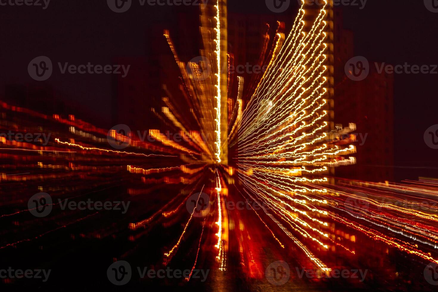 Nacht Stadt im Bewegung von Licht Linien foto