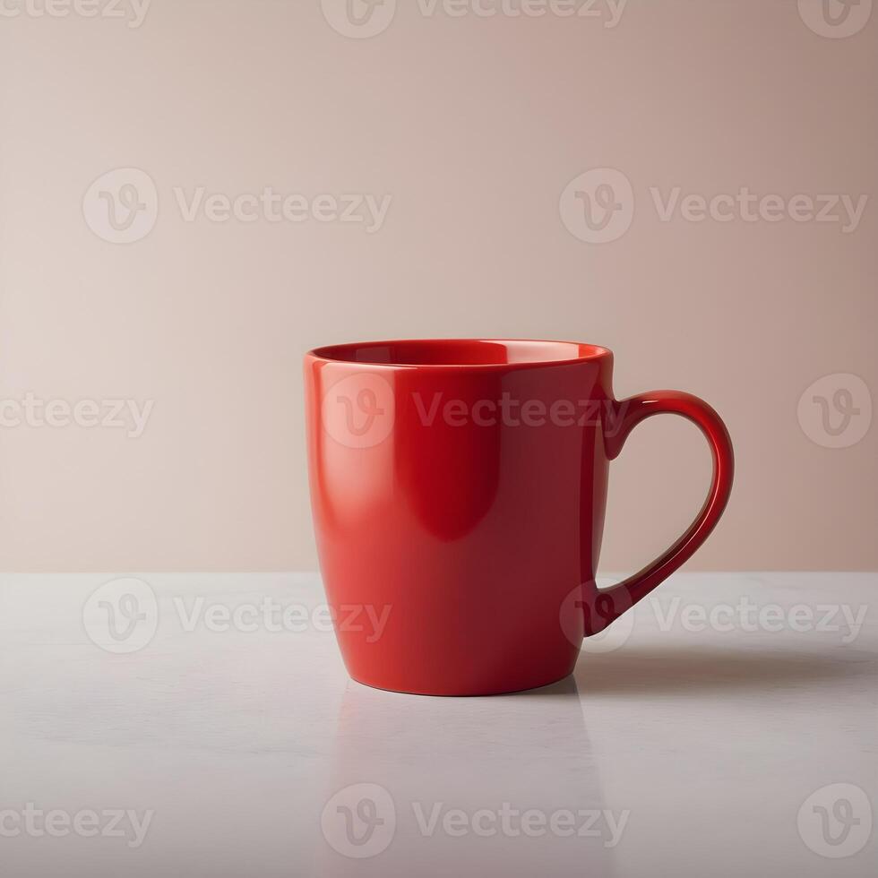 ai generiert rot Kaffee und Tee Becher foto