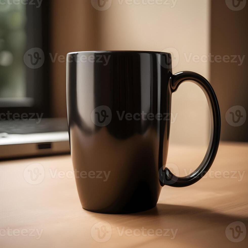 ai generiert schwarz Kaffee Becher foto