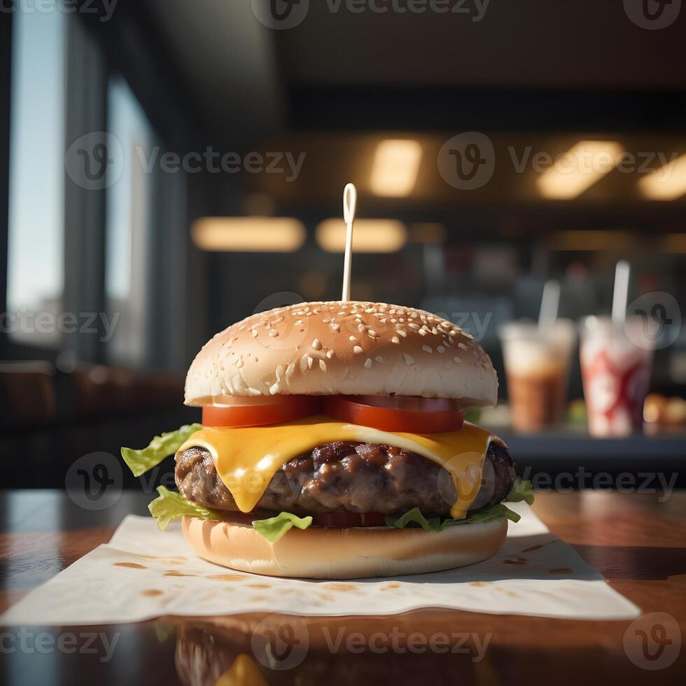 ai generiert köstlich Burger mit viele Zutaten foto