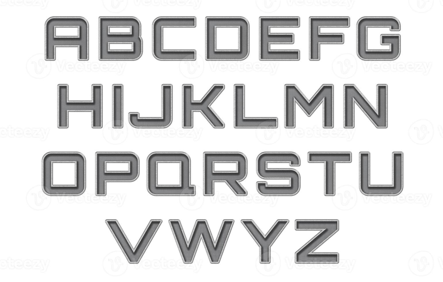 perforiert Metall Alphabet einstellen foto