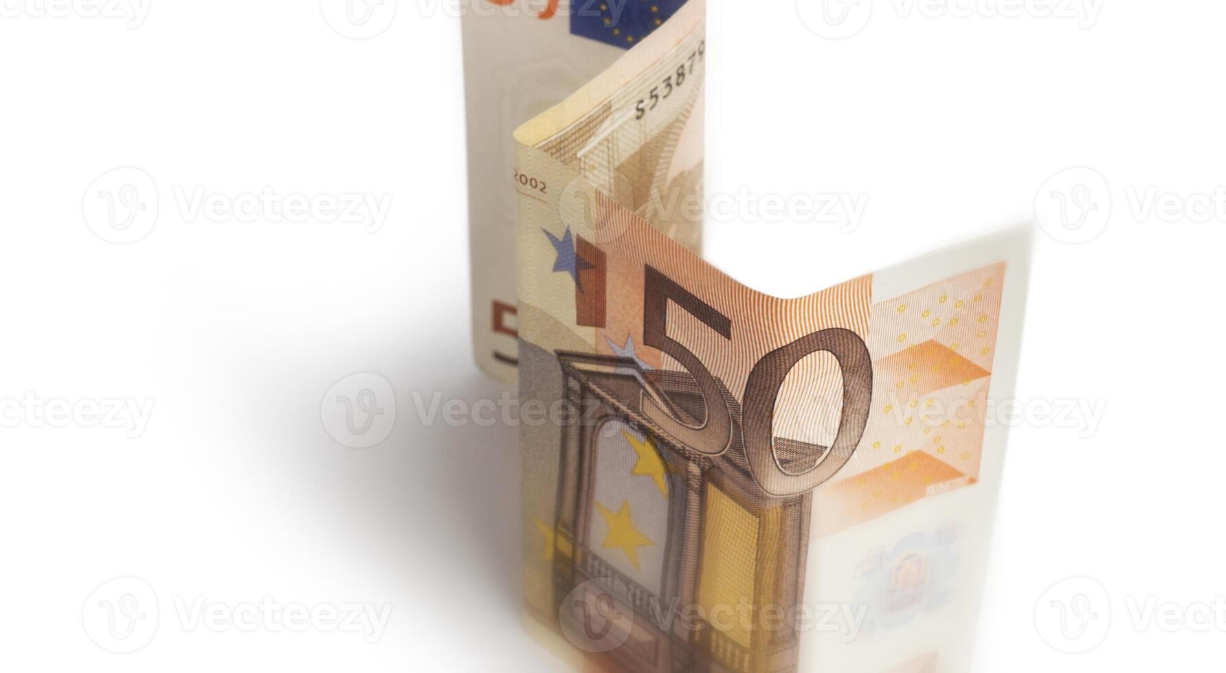 fünfzig Euro Banknote, isoliert auf Weiß mit Ausschnitt Weg. foto