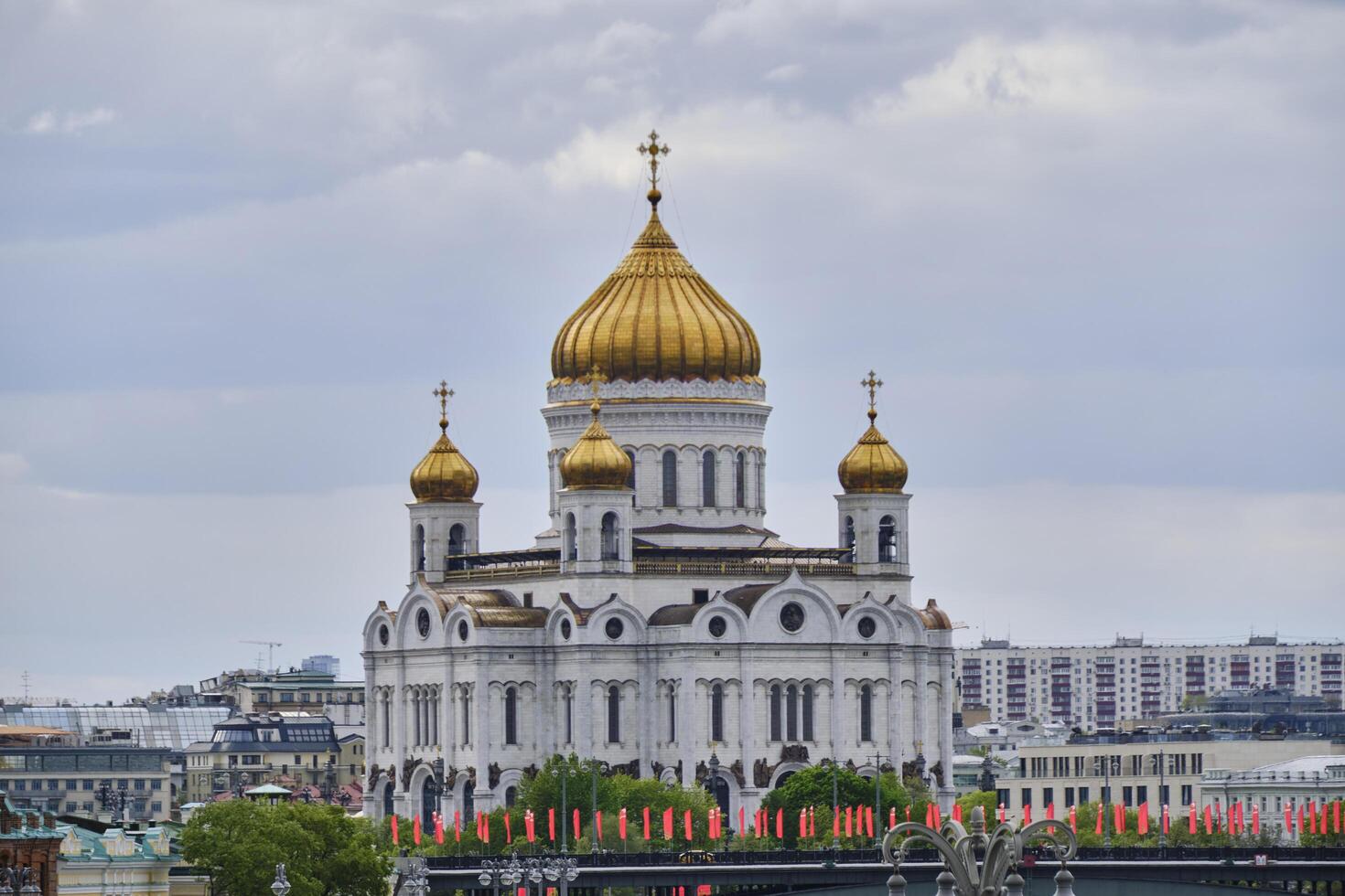 Russland Moskau 08.05.2023.der Kathedrale von Christus das Retter auf ein wolkig Tag. foto