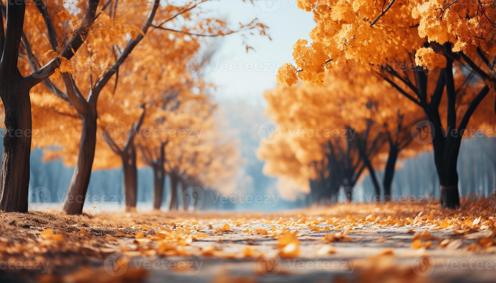 ai generiert Herbst Baum, Natur Schönheit, beschwingt Farben, still Wiese, friedlich generiert durch ai foto