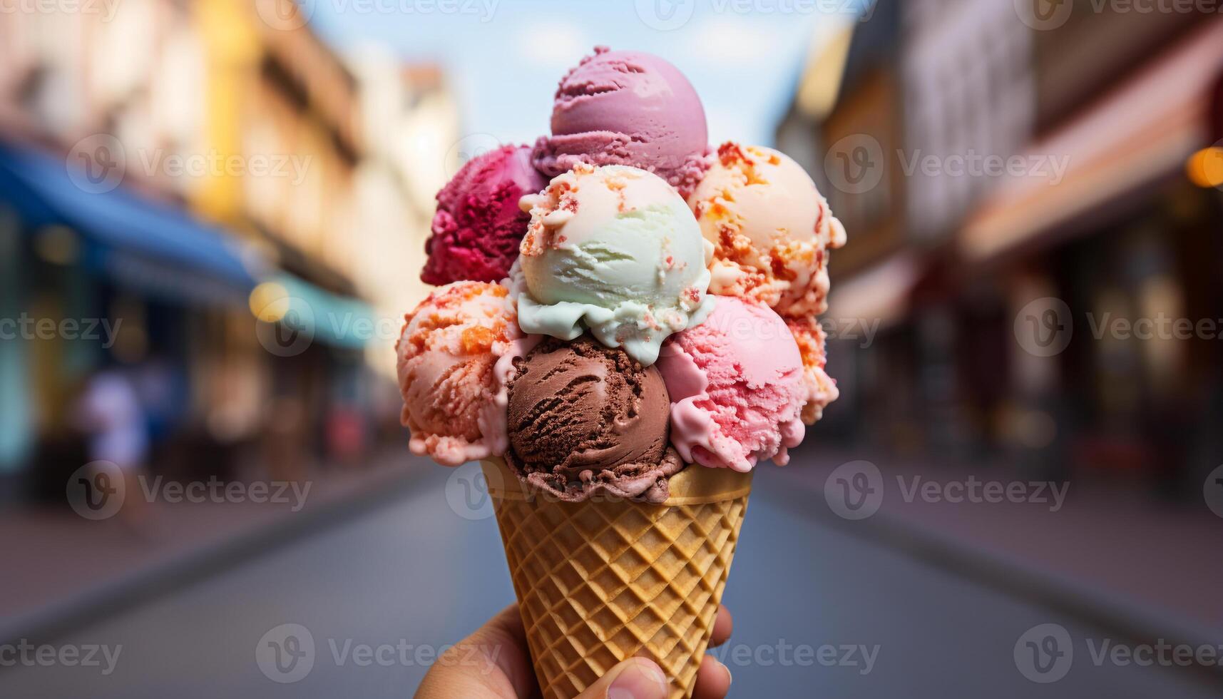 ai generiert Essen Gourmet Eis Creme, ein erfrischend Sommer- Genuss draußen generiert durch ai foto