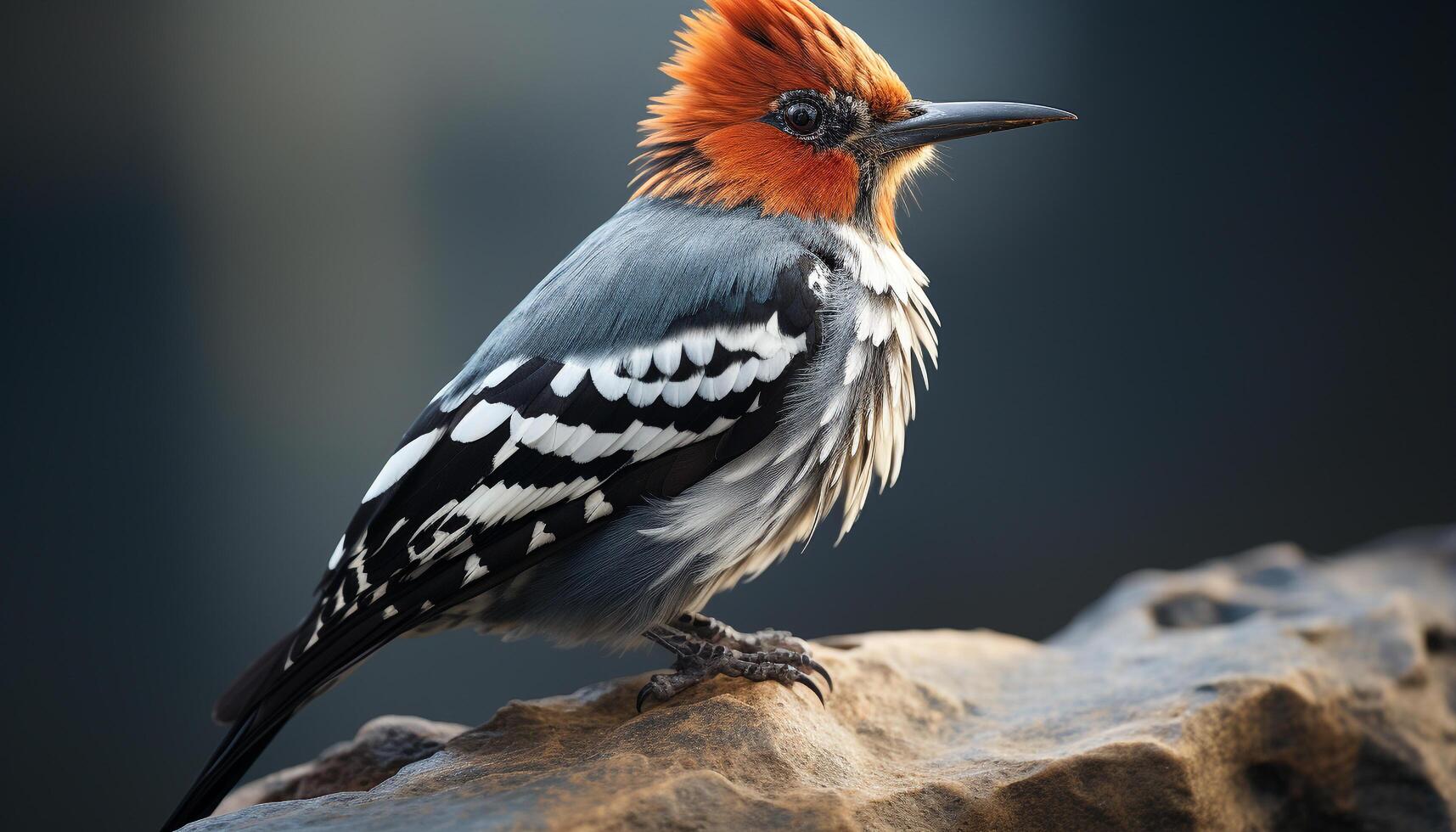 ai generiert ein bunt Vogel sich niederlassen auf ein Zweig, suchen beim Kamera generiert durch ai foto