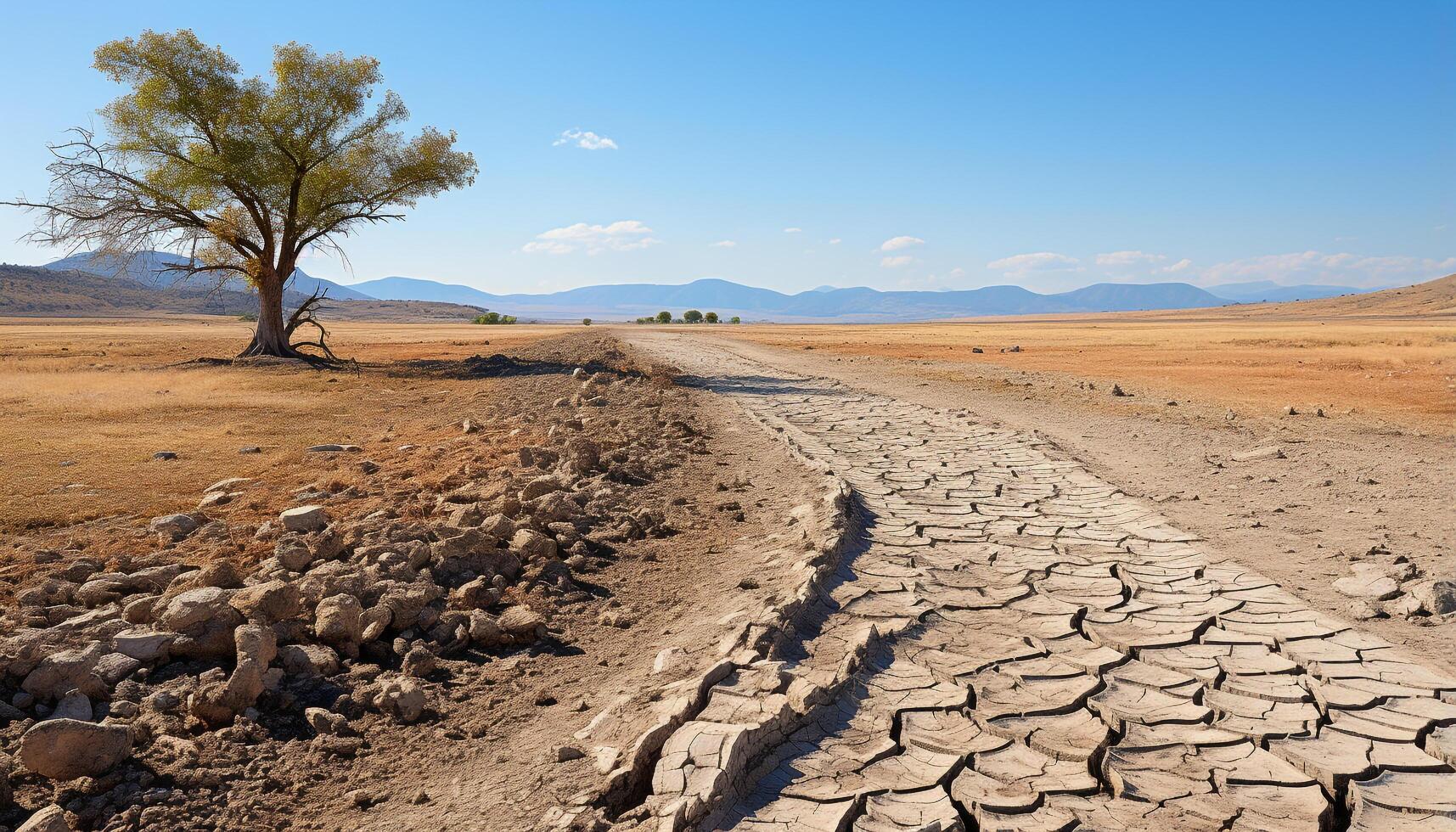 ai generiert trocken Klima, extrem Terrain, Hitze, Staub Afrika Fernbedienung Schönheit generiert durch ai foto