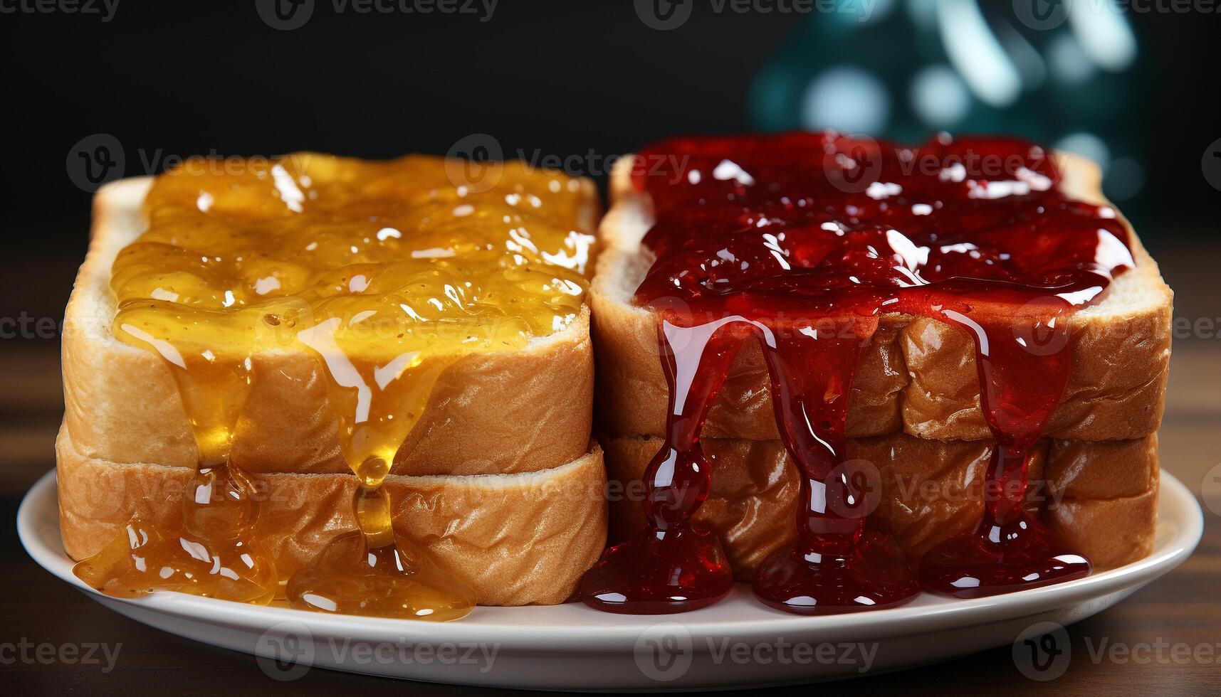 ai generiert frisch hausgemacht Dessert Süss Schokolade Pfannkuchen mit Erdbeere und Himbeere generiert durch ai foto