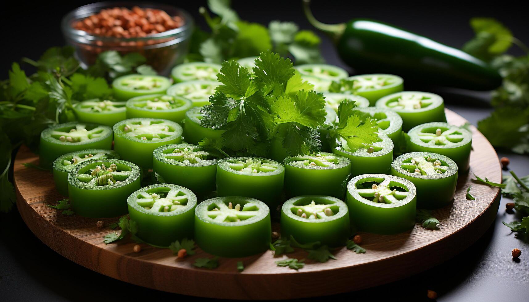 ai generiert frisch, organisch Gemüse auf hölzern Schneiden Tafel erstellen gesund Mahlzeit generiert durch ai foto