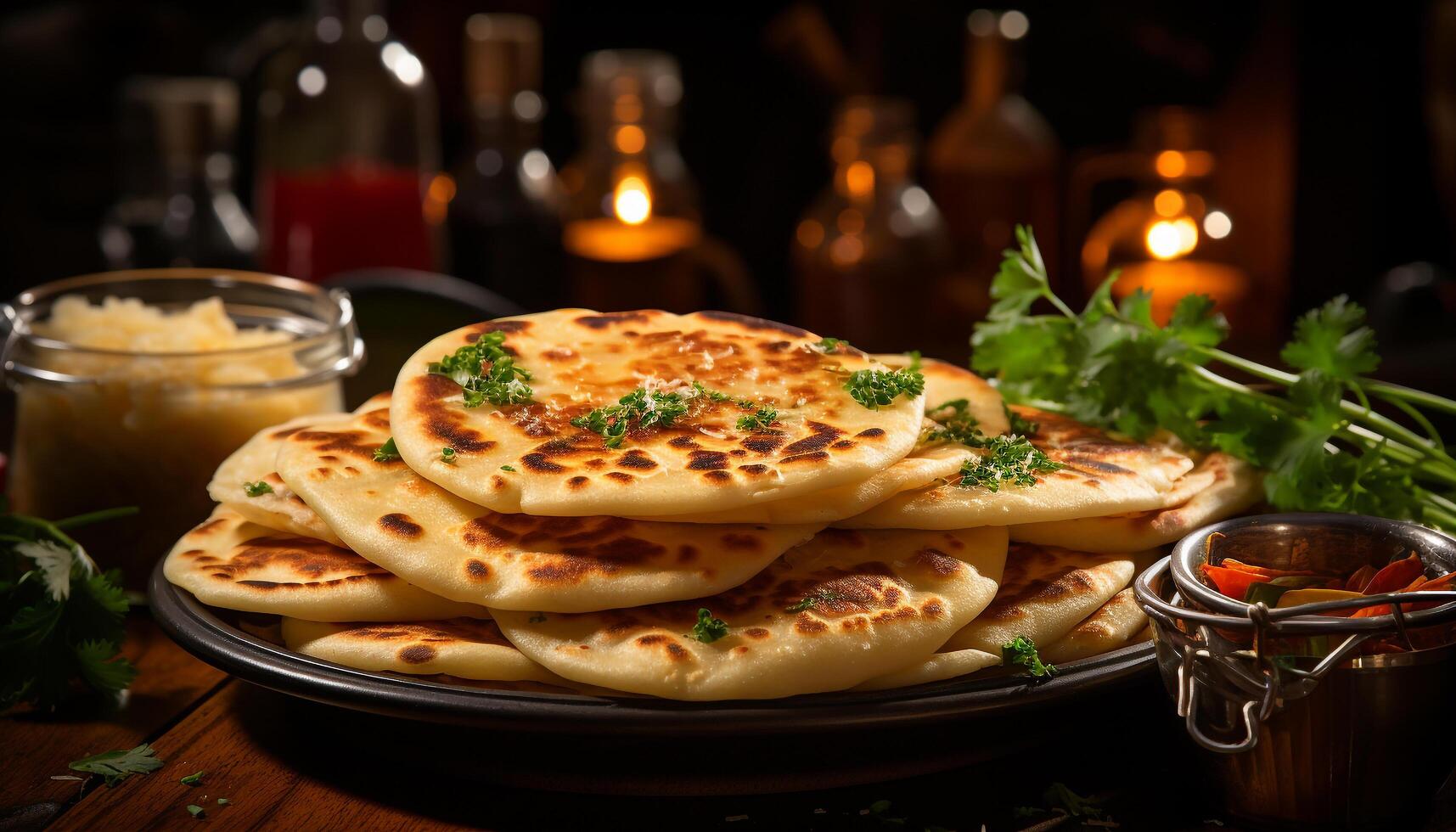 ai generiert Frische und Hitze erstellen ein hausgemacht Gourmet Mahlzeit auf ein Teller generiert durch ai foto