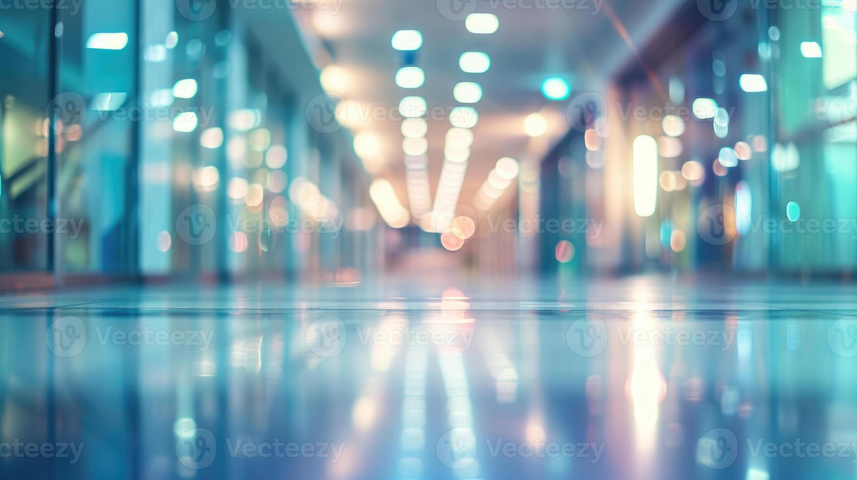 ai generiert verwischen Hintergrund von Gang im Konvention Halle. zeitgenössisch Ambiente, ai generiert. foto