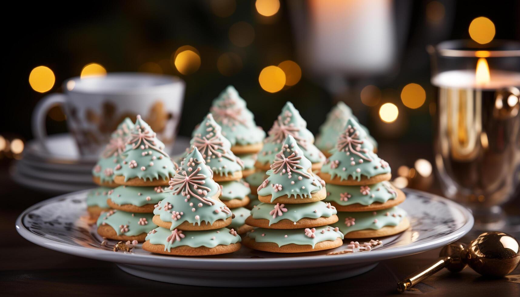 ai generiert hausgemacht Gourmet Dessert Schokolade Shortbread mit Glasur Dekoration generiert durch ai foto