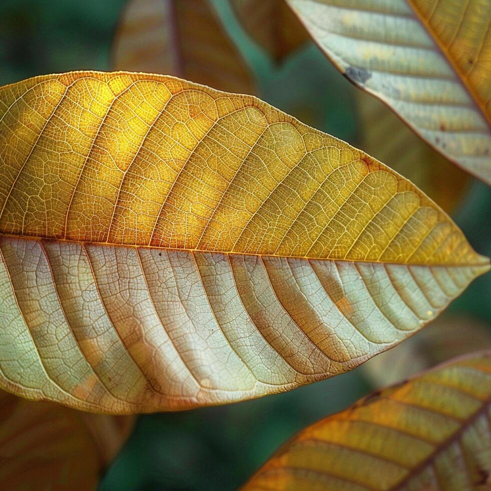 ai generiert Naturen Schönheit jung Mango Blätter im braun, malerisch Hintergrund zum Sozial Medien Post Größe foto