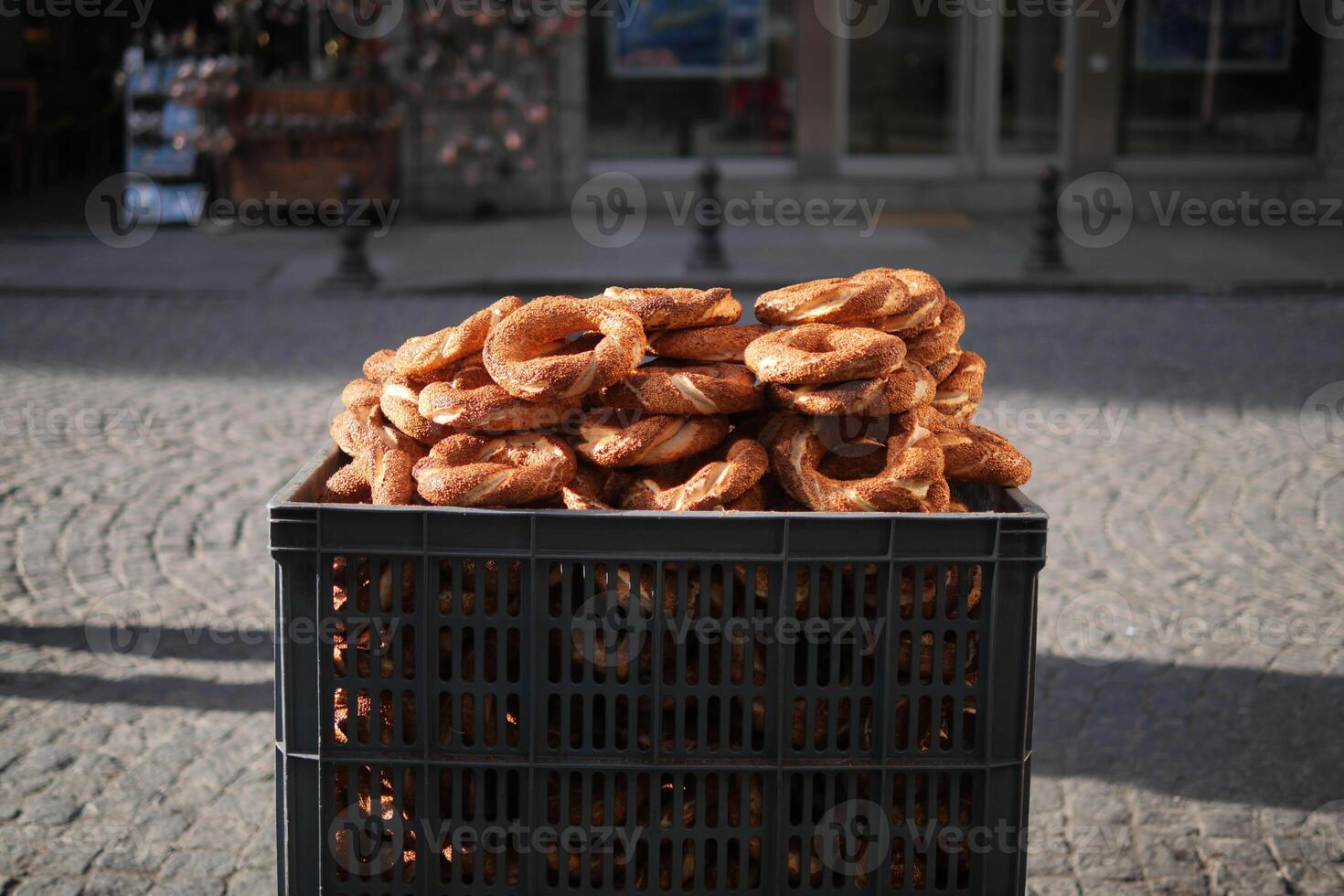 Türkisch Bagel simit Verkauf im ein van foto