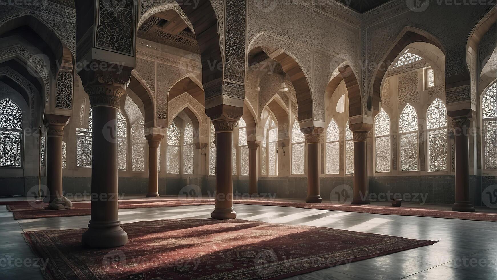 ai generiert Moschee Szene, Muslim Kultur, Muslim die Architektur foto