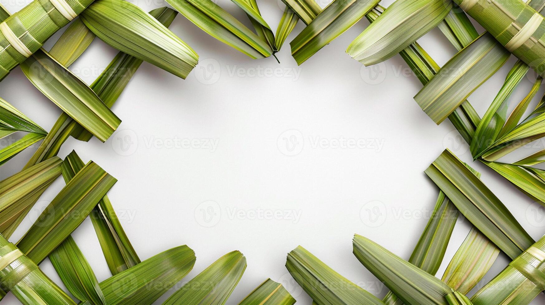 ai generiert Blatt Rahmen Hintergrund Komposition foto