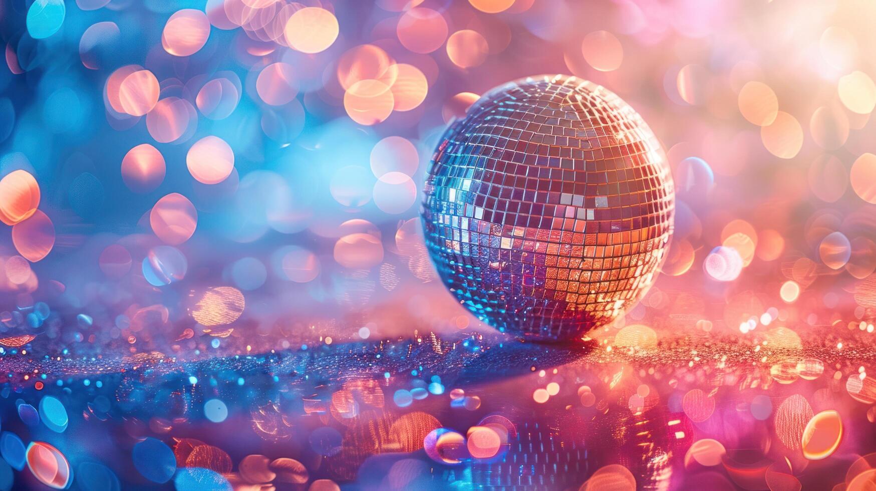 ai generiert Spiegel Ball Disko Beleuchtung Verein tanzen Party funkeln Hintergrund foto