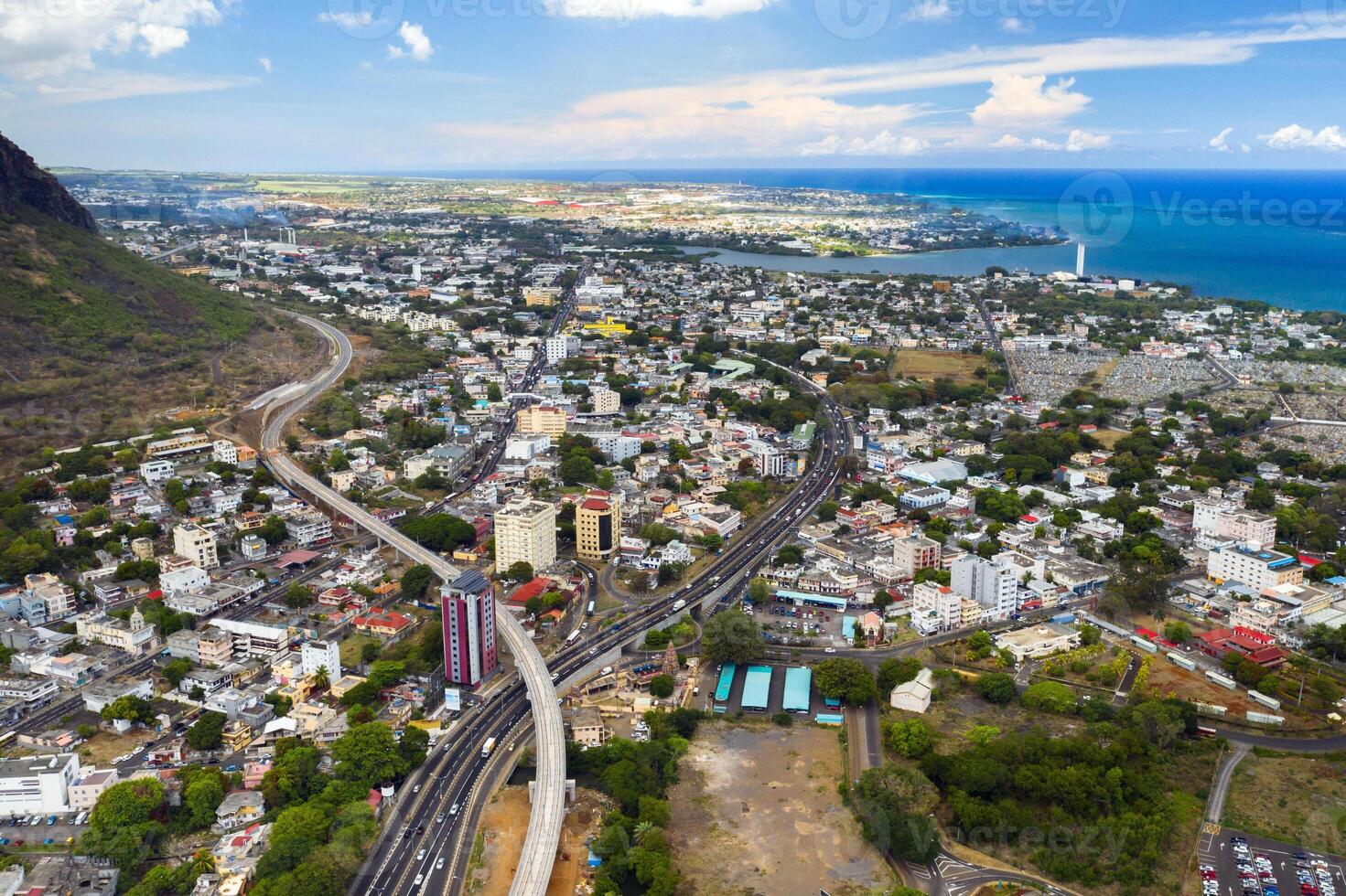 Antenne Aussicht von das Stadt von Port Louis, Mauritius, Afrika foto