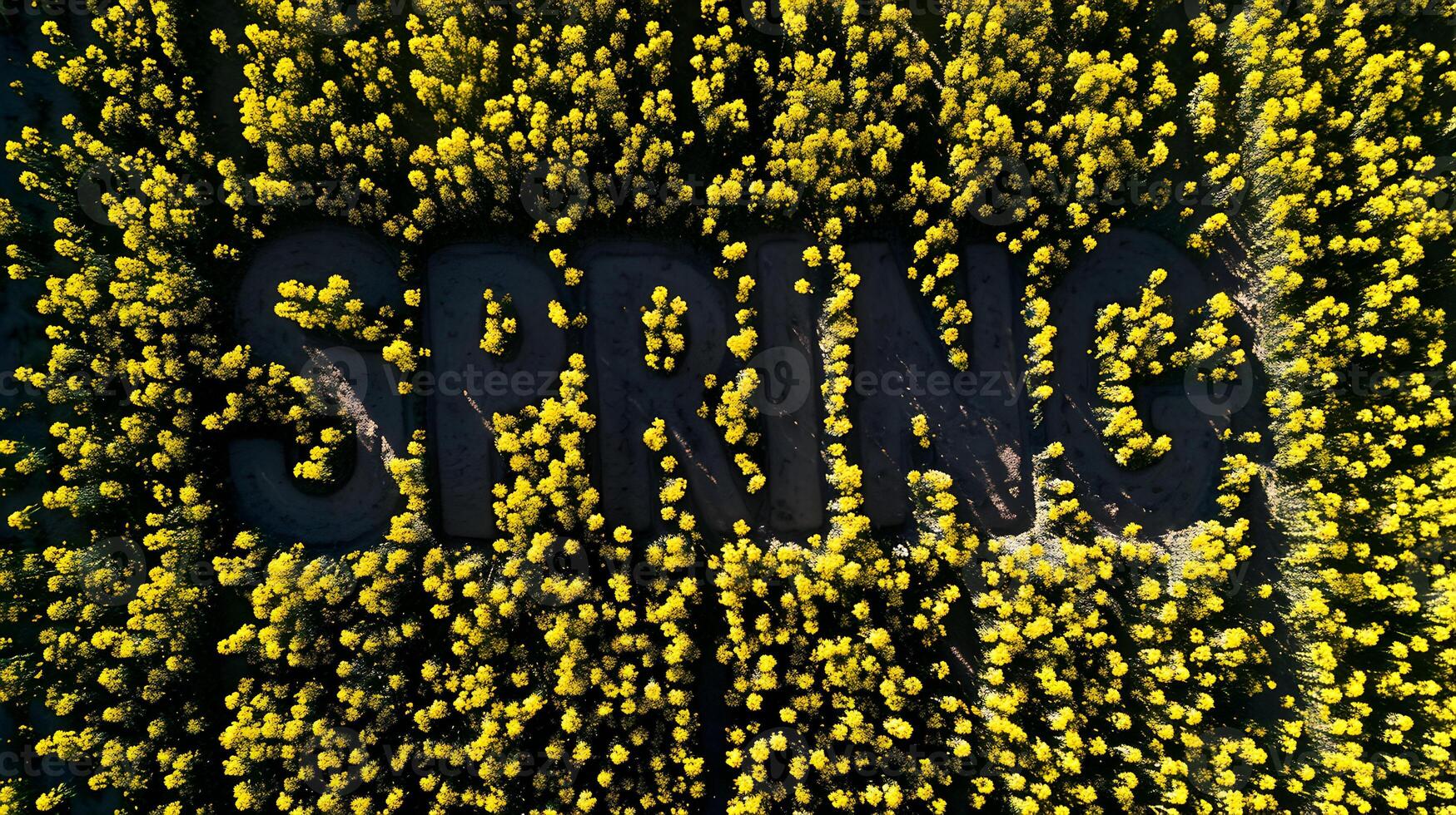 ai generiert Frühling Text bewirken Stil mit Blätter und Blumen zum Design Frühling Rabatt Verkauf Post foto