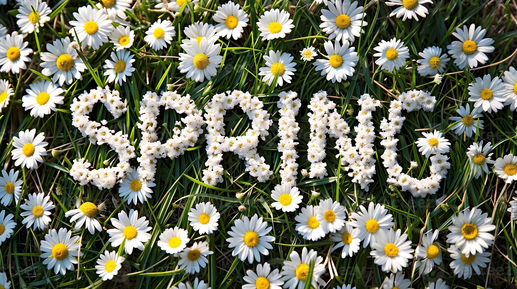 ai generiert glücklich Frühling Natur Blume Hintergrund mit Text bewirken foto