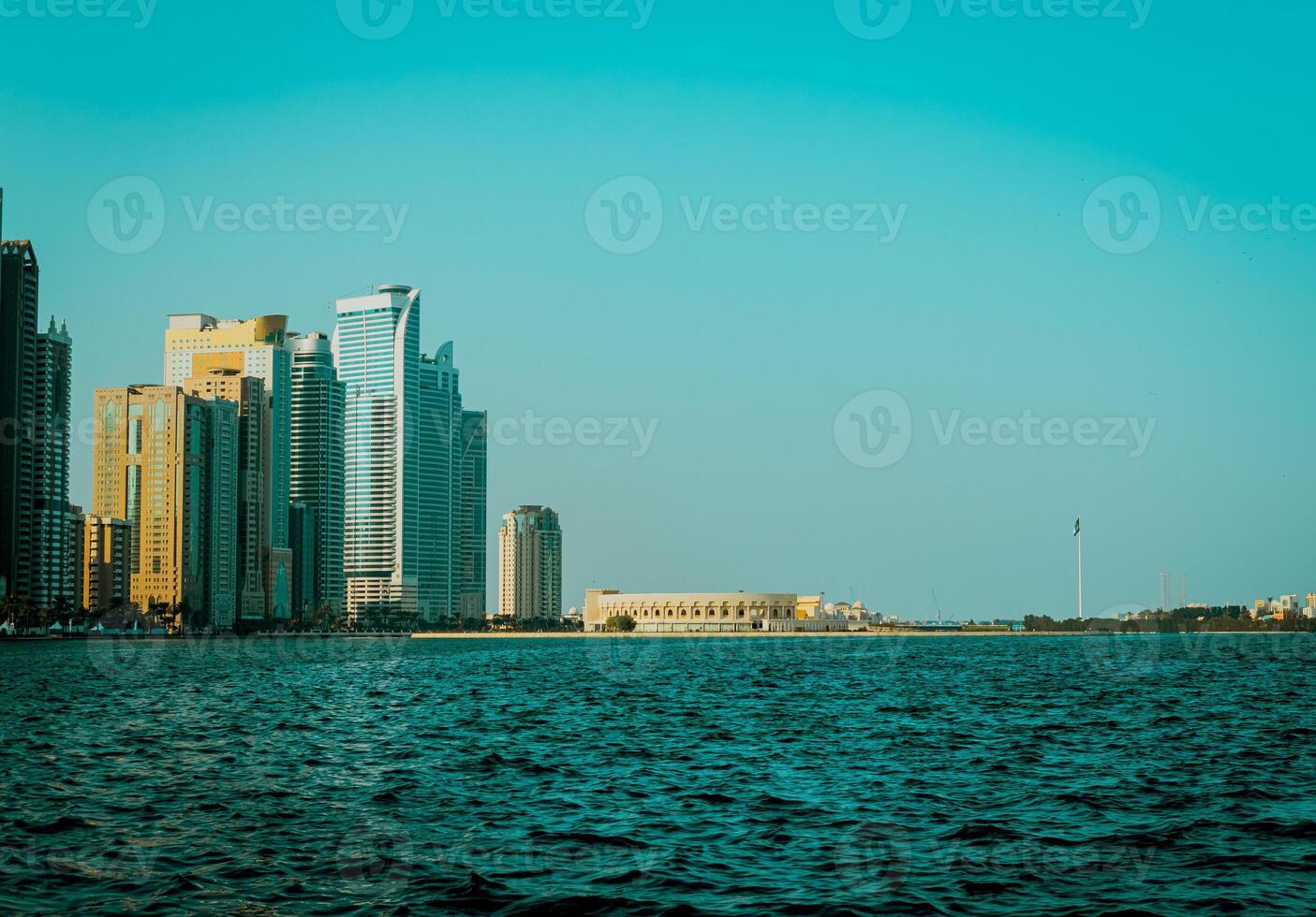 Sharjah Stadt, Aussicht von das modern Stadt, Möwen im das Stadt foto