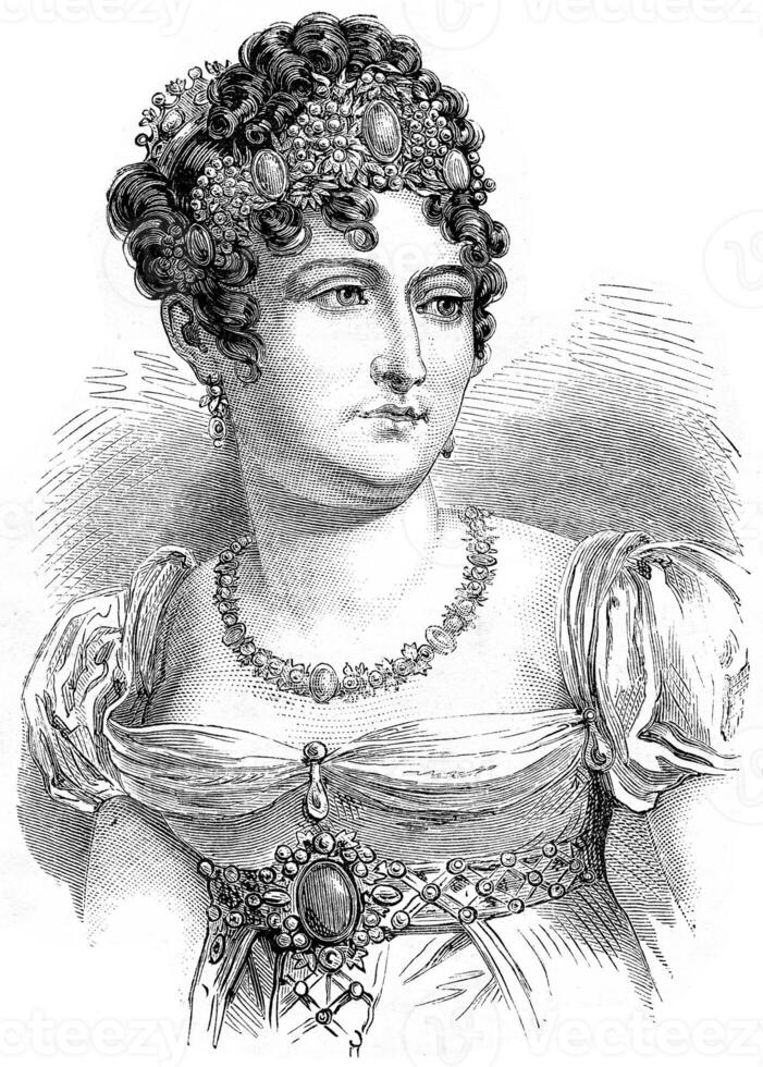 Carolin Bonaparte, Jahrgang Gravur. foto