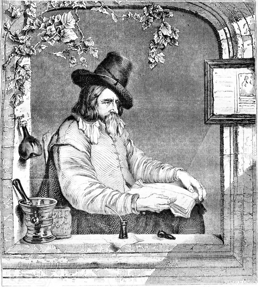 gabriel metsu, Niederländisch Schule, Jahrgang Gravur. foto