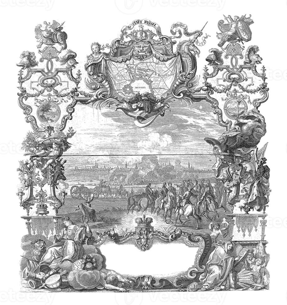 Erfassung von lille, 1708, Jahrgang Illustration. foto