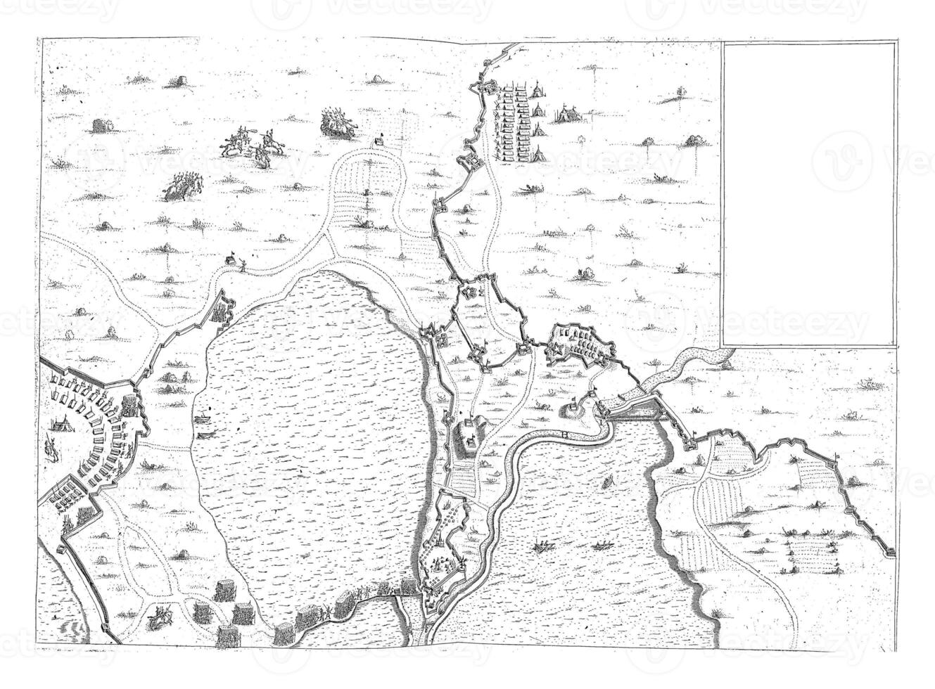 Karte von das überflutet Bereich, Jahrgang Illustration. foto
