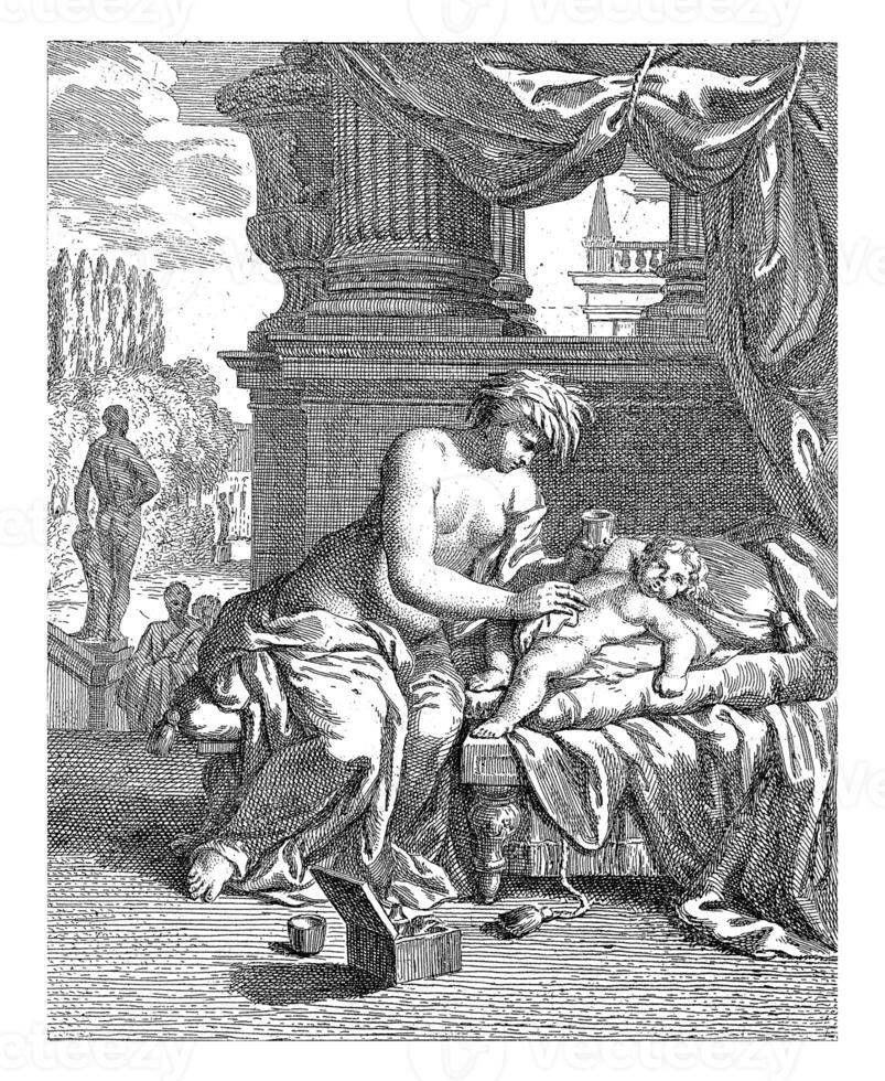 thetis Abstriche Achilles mit Ambrosia, j. Alexander Janssens, nach Sieger Ehre Janssens, c. 1700 foto